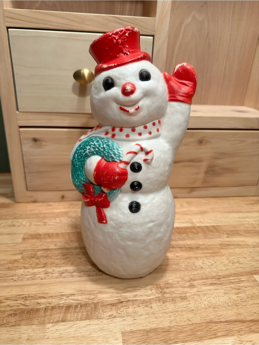 Vintage Tabletop Snowman Blow Mold